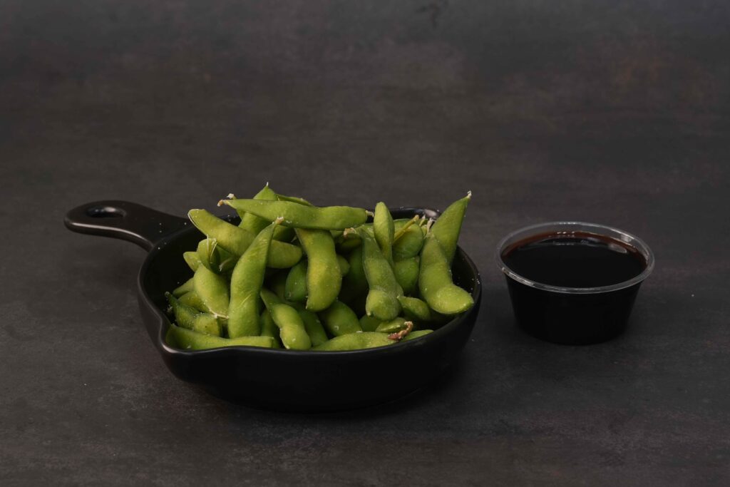 Japanese restaurant appetizer dish named Edamame in Riyadh